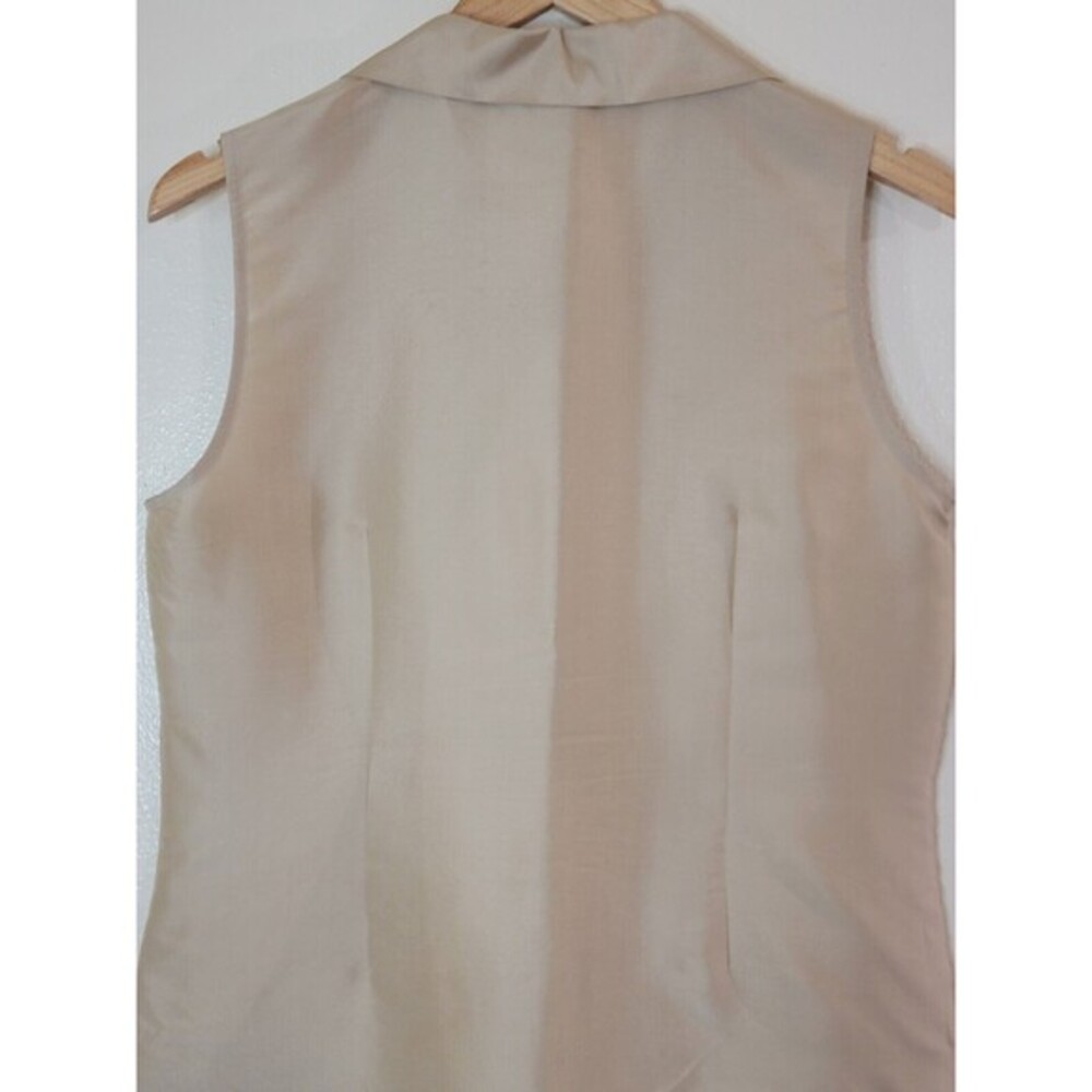 ALLISON TAYLOR 100% Silk Sleeveless Button Up Shirt Blouse Womens Size Medium - Picture 6 of 11